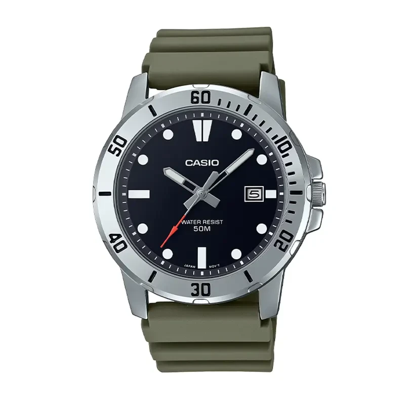 Casio Analog Green Dial Men's Watch- MTP-VD01-3EV